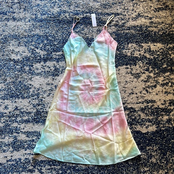 DANNIJO Mini Slip Dress in Neon Tie Dye Small - Picture 8 of 12